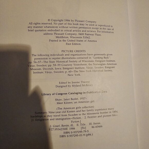 Meet Kirsten : An American Girl by Janet Beeler Shaw Book Vintage 90s - Picture 3 of 11